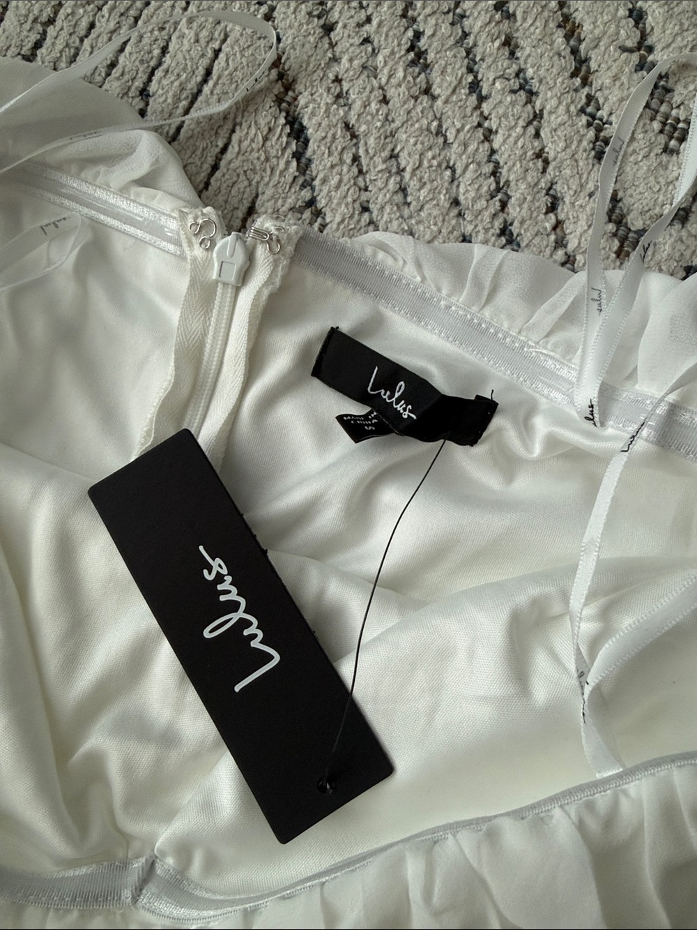 Lulu's White Strapless Ruffled Mini Dress - Picture 3 of 4